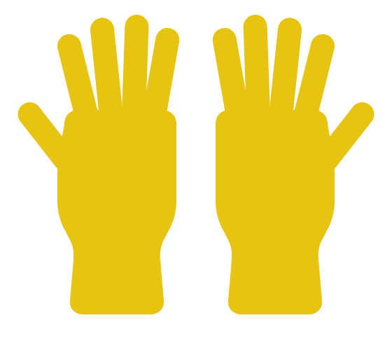 UKDOM cleaning services icon - yellow rubber gloves