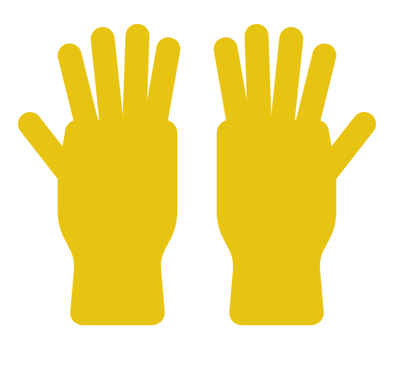 UKDOM cleaning - yellow rubber gloves icon